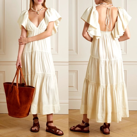 La Ligne Dresses & Skirts - NWT La Ligne Stella Linen Tiered Ruffle Maxi Dress